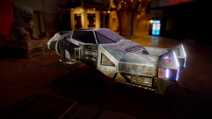 Cyberpunk: Off-World Police Interceptor 3D Model