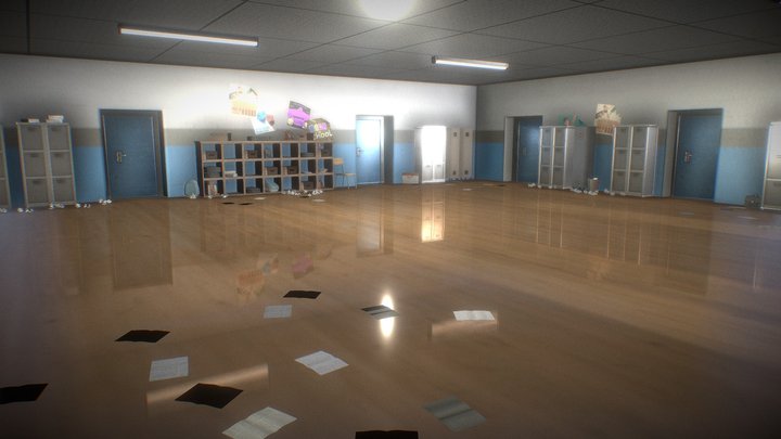 Realistic Modern Urban School Asset Package 3D Model