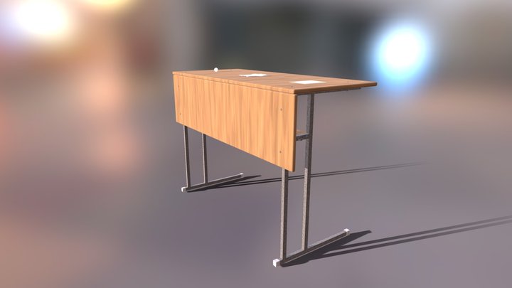 School Desk 3D Model