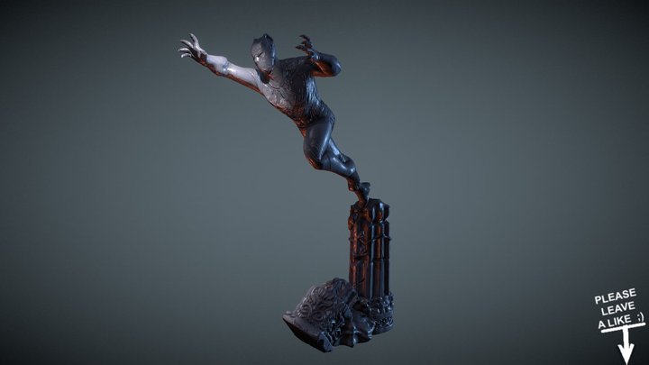 BLACK PANTHER POSE V2 INSPIRITED MODEL 3D Model