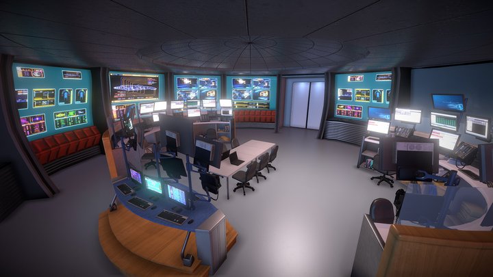 Mission Control Center 3D Model