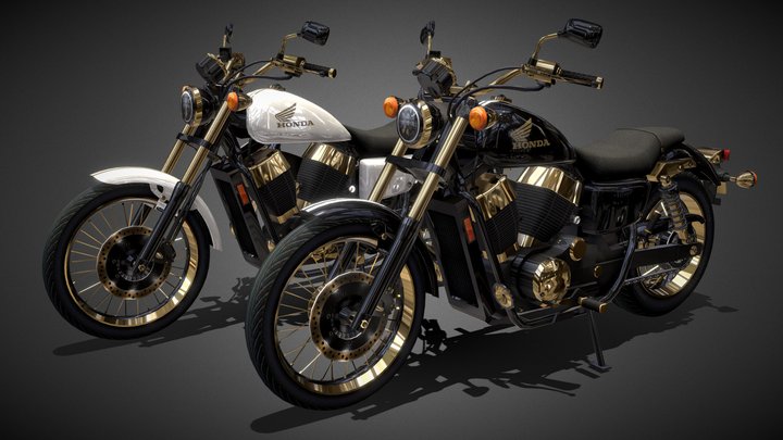 Honda Shadow RS-Gold 2010 By Alex.Ka.🤍🖤 3D Model