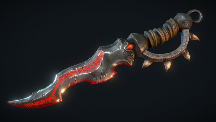 Stylized dagger 3D Model