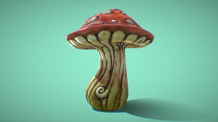 Stylized Mushroom (2) 3D Model