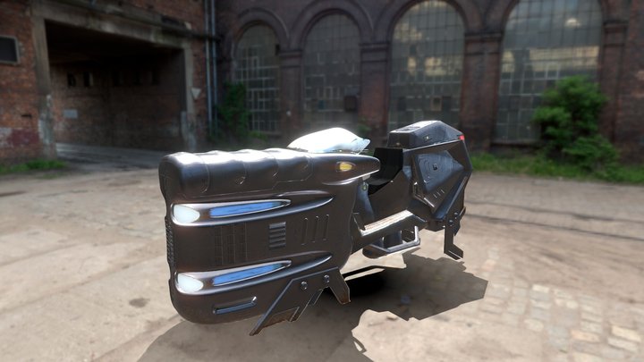 Cyberpunk: HB1-SledgeHammer HoverBike 3D Model