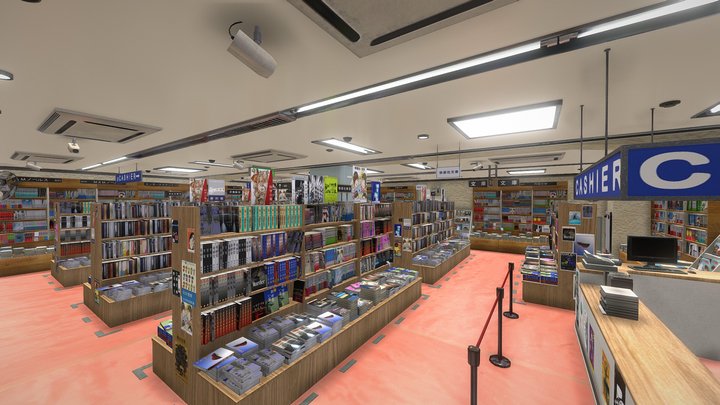 Japanese Bookstore 3D Model