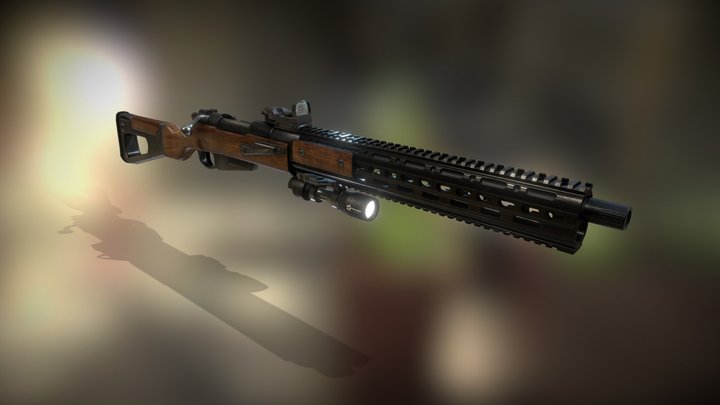 Karabiner 98k "Bergman" Tactical Rifle 3D Model